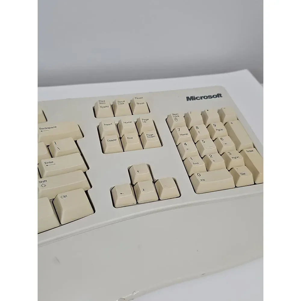 Vintage Microsoft Ergonomic Natural Keyboard 58221 Made in USA Windows